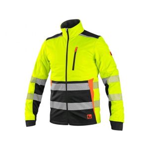 Męska kurtka ostrzegawcza softshell CXS Benson Canis kolor żółto-czarny